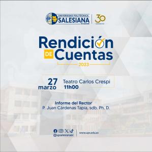 Afiche promocional de la Rendición de Cuentas - Informe del Rector 2023